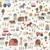 Dear Stella Fabrics Hogs & Kisses Flannel Hogs & Kisses White