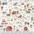 Dear Stella Fabrics Hogs & Kisses Flannel Hogs & Kisses White