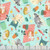 Timeless Treasures Fabrics Feline Fanatic Lounging Cats Green