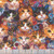 Timeless Treasures Fabrics Calico Cat Packed Cats & Floral Natural