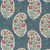 Covington Fabrics Kurta Indigo Blue Indienne Pasley, traditional indigo blue fabric with intricate red and green floral indienne paisley pattern.