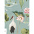 Hamilton Fabrics Sarus Nile Blue Asian Cranes Water Lilies, fabric featuring water lilies, cranes, and lotus leaves in a Nile Blue color scheme.