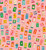 Moda Fabrics Trinketry Ruby Star Society Melody Miller Matchmaker Matchbook Balmy Pink, colorful matchbook pattern design with various matchbook illustrations on a pink background.