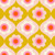 Moda Fabrics Trinketry Ruby Star Society Melody Miller Retro Floral Trinketry Goldenrod Yellow, vibrant floral pattern with pink, cream, and red flowers on a mustard yellow background.