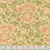 Moda Fabrics William Morris Muse Barbara Brackman Flowering Scroll Floral Parchment Cream, fabric with a floral and scroll pattern in green, peach, and cream colors.