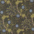 Moda Fabrics William Morris Muse Barbara Brackman Seaweed Floral Ebony Black