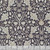 Moda Fabrics William Morris Muse Barbara Brackman Hedge Flowers Triple Net Twilight Blue, intricate floral pattern in light beige on deep blue background.