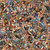 Quilting Treasures Fabrics American Country Dan Morris Tan Red White Blue American Country, fabric with vintage patriotic American flags, horses, guitars, cowboys, and other country-themed images in circular patterns.
