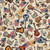 Quilting Treasures Fabrics American Country Dan Morris Cream Cowboy Hats Boots Flags Guitars - fabric pattern with cowboy hats, boots, American flags, guitars, and musical notes on a cream background.