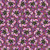 Windham Fabrics Winding Road Natalie Barnes Blossom Petal Pink, floral fabric pattern with pink and purple flowers and yellow and black accents.