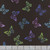 Timeless Treasures Fabrics Evening Glow Tossed Butterflies Met Black