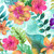 Timeless Treasures Fabrics Paradise Island Hibiscus Multi, vibrant tropical floral fabric with colorful hibiscus flowers and lush green leaves.