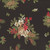 Timeless Treasures Fabrics Merry Christmas Cardinal On Floral Metallic Black