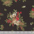 Timeless Treasures Fabrics Merry Christmas Cardinal On Floral Metallic Black