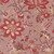 Moda Fabrics Fleur De Paris French General Pivoine Floral Lavender Lavender Red fabric, detailed pattern of large and small floral and foliage motifs in red, pink, lavender, and beige on a muted pink background.
