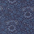 Moda Fabrics William Morris Muse Barbara Brackman Flowering Scroll Floral Twilight Dark Blue, detailed floral and leaf pattern in blue shades, with gold accents.