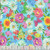 Benartex Fabrics Tropical Splash Blue Tropical Floral Paradise, vibrant floral fabric with pink, yellow, white flowers, green leaves, butterflies, and a blue background.