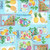 Benartex Fabrics Tropical Splash Blue Tropical Stamps
