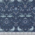 Moda Fabrics William Morris Muse Barbara Brackman Damask Birds Twilight Blue fabric, intricate blue and white damask pattern featuring birds, flowers, and foliage.