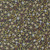 Moda Fabrics William Morris Muse Barbara Brackman Small Clover Floral Twilight Blue, fabric with a detailed floral and foliage pattern in twilight blue, cream, green, and brown colors.