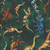 Quilting Treasures Fabrics Savage Kingdom Dan Morris Forest Green Dinosaurs, a fabric pattern featuring various colorful dinosaurs on a lush green background.