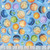 Quilting Treasures Fabrics QT Cuties Dan Morris Creative Blue Planets, watercolor style fabric with colorful planets and stars on a blue background.