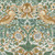 FreeSpirit Fabrics Buttermere William Morris & Co Strawberry Thief Mint, fabric pattern featuring birds, flowers, and leaves in green, mint, beige, and brown tones.
