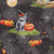 Wilmington Prints Spooky Tails Nancy Mink Scenic Cats Black