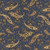 Marcus Fabrics Making Waves Katie Solberg Kashmir Floral Paisley Navy, fabric with a detailed paisley pattern in beige and brown on a navy blue background.