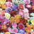 Elizabeth's Studio Fabrics Burst of Color Roses, vibrant fabric with a pattern of multi-colored roses and butterflies.
