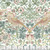 Free Spirit Fabrics Leicester William Morris and Co Strawberry Thief Olive fabric, featuring a floral and bird pattern with pink and olive green colors.
