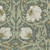 Free Spirit Fabrics Leicester William Morris and Co Small Pimpernel Olive, floral textile pattern with cream flowers, green leaves, and intertwining vines on an olive background.