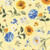 Wilmington Prints Bees & Blooms Danhui Nai Yellow Blue Tossed Large Flowers