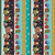 Benartex Fabrics Snow Joy Debbie Hron Teal Blue Black Stripe
