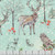 Benartex Fabrics Winter Haven Rachel Rossi Turquoise Blue Winters Tale Deer Owl Mushrooms