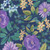 Benartex Fabrics Veronica's Garden  Kanvas Studio Veronica's Garden Floral Navy