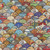 Moda Fabrics Saltwater Cathe Holden Hidden Treasure Patchwork Collage Vintage Ephemera Nautical, a colorful fabric featuring a collage of nautical-themed vintage ephemera, patchwork designs, and maritime motifs.