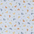 Moda Fabrics Family Tree Deb Strain Birds and Branches Mist Blue, fabric featuring small colorful bird and leaf patterns with dots.