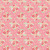 Riley Blake Fabrics Peach Cobbler Lily Asbury Posy Pink, floral fabric pattern featuring pink, red, orange, and green flowers on a pink background.