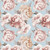 Riley Blake Fabrics Daybreak on the Prairie 108 Inch Wide Quilt Back Peonies Blue, floral print fabric featuring large pink and beige peonies with gray leaves on a light blue background.
