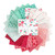 Riley Blake Fabrics Berry and Sage Lori Holt Fat Quarter Bundle, 21 Pcs, assorted quilting fabric pieces with floral and checkered patterns in pink, red, green, and white colors.