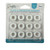 Riley Blake Fabrics Confetti Cotton Thread Prewound Bobbin Size 15, set of 12 bobbins in Cloud White color, with a clear plastic packaging showing the bobbins.
