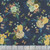 Blank Quilting Fabrics Birds and Blooms Navy Blue Floral with Butterflies
