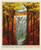 Riley Blake Fabrics United States National Parks Cuyahoga Valley Poster Panel 36 by 44, scenic landscape featuring a waterfall surrounded by vibrant autumn trees in a national park setting.
