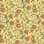 Riley Blake Fabrics Scary Scraps Janet Wecker Frisch Fall Floral Yellow, a fabric with a yellow background featuring a fall floral pattern with orange flowers, green leaves, and small blue heart-shaped accents.