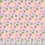 Riley Blake Fabrics Seasonal Basics Egg Toss Pink, printed fabric with colorful Easter eggs in pastel shades of pink, purple, yellow, green, and blue on a pink background.