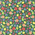 Moda Fabrics Fruit Salad Corey Yoder Fruit Cup Emerald Green, colorful fruit-themed fabric pattern with apples, lemons, blueberries, strawberries, and cherries on an emerald green background.
