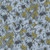 Moda Fabrics Fieldrush BasicGrey Gossamer Floral Gossamer Bramble Blue, fabric with a detailed floral pattern in shades of blue, grey, and olive green.