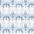 Lumin Fabrics White Owl Textiles Take Me To The Sea Blue Cream Ikat, textile fabric with blue and cream Ikat pattern.