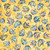 Quilting Treasures Fabrics Citrus Bliss Dan Morris Creative Yellow Blue Blueware Teapots, fabric with a pattern of blue and yellow teapots on a yellow background.